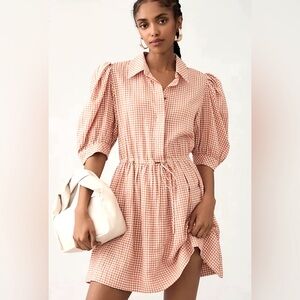 Hunter Bell McCauley Dress Terracota Gingham Medium Cottagecore Preppy Western